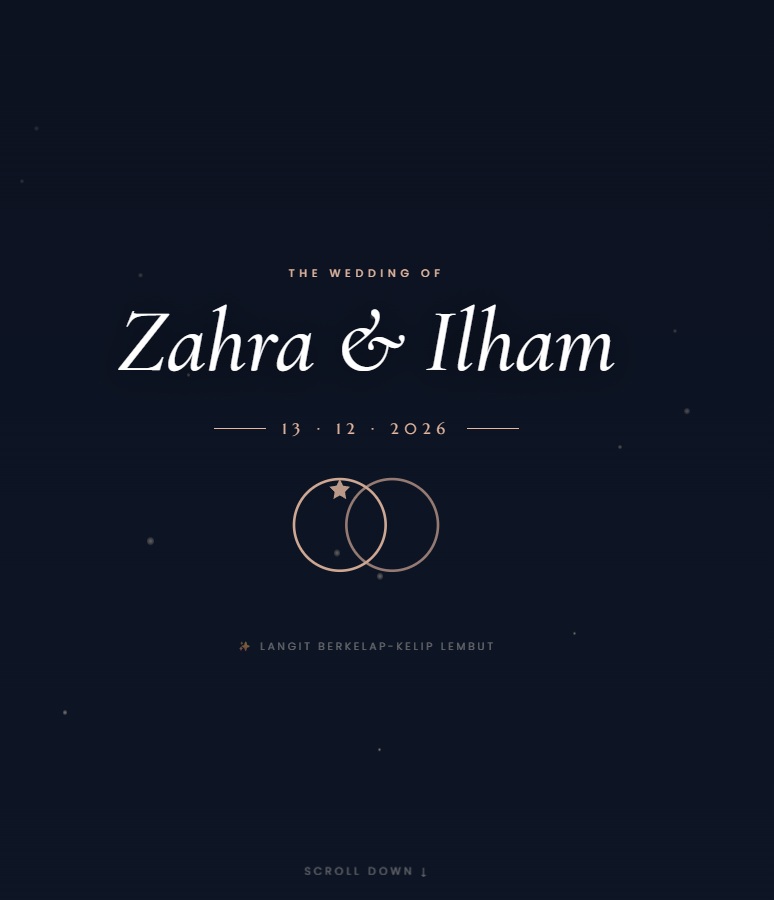 Sampul undangan 3D Interaktif — Zahra & Ilham